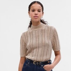 Pointelle Mockneck Sweater